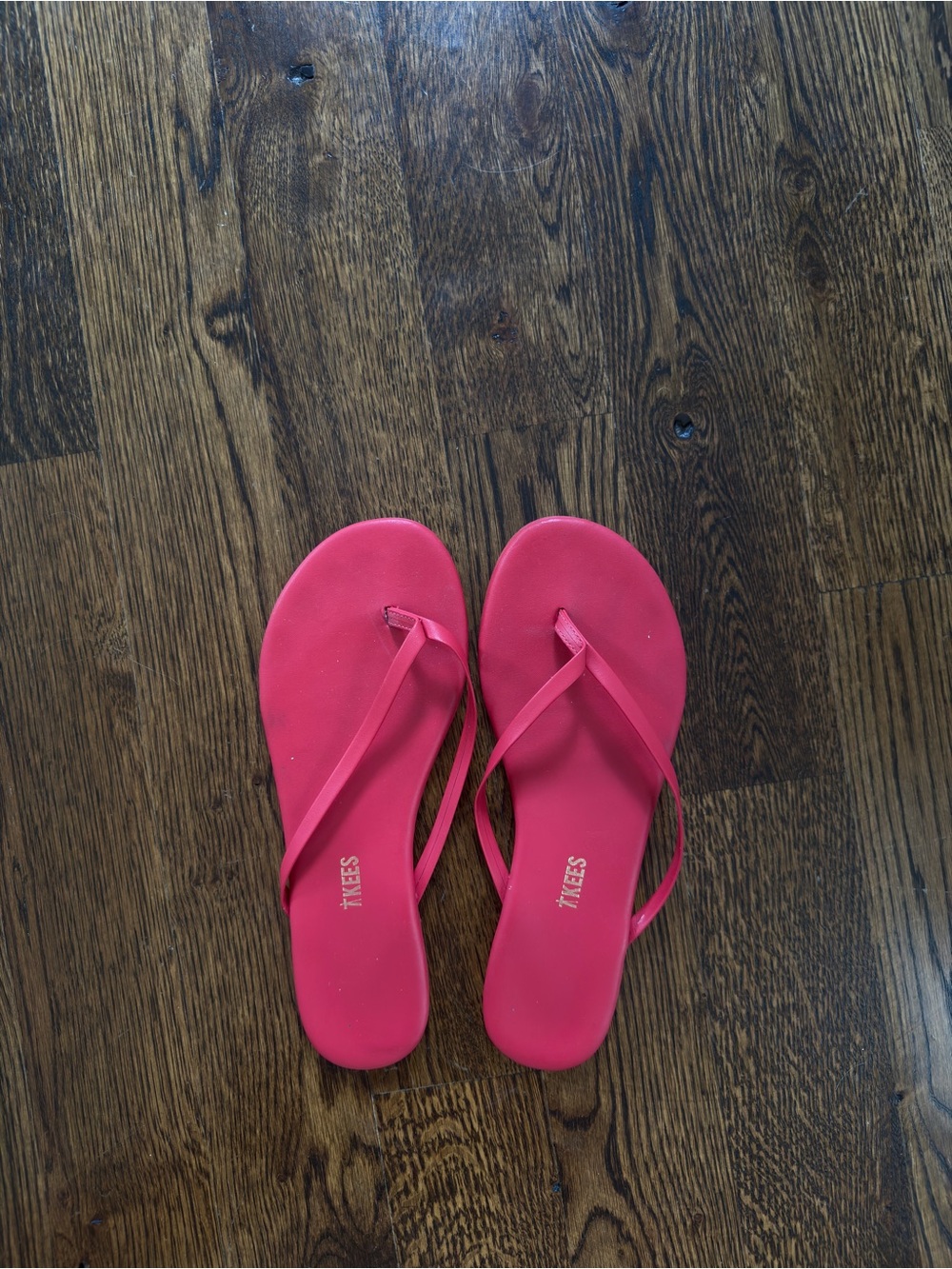 TKEES Bright Pink Slim Strap Flip Flop Sandals